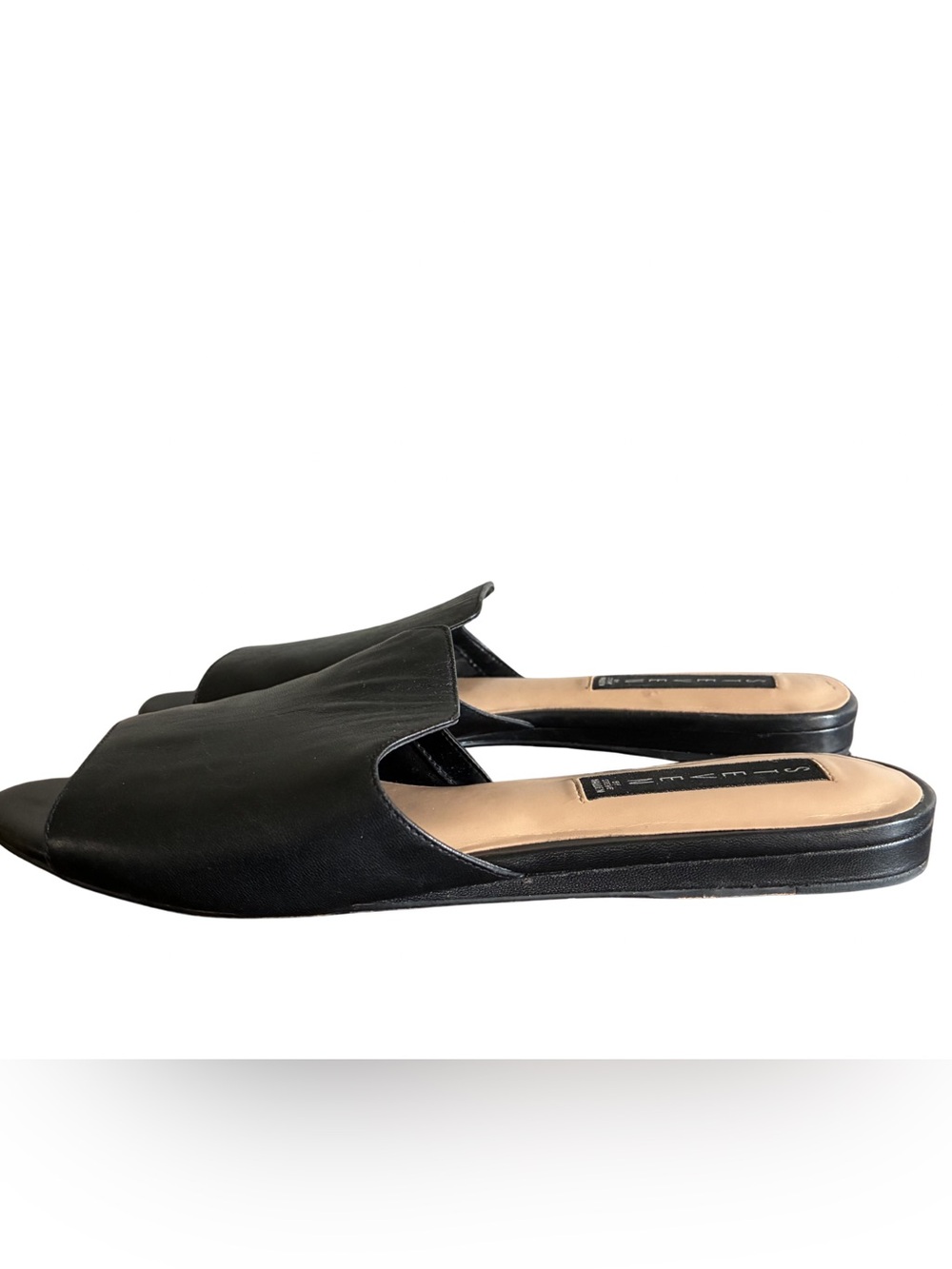 Steven by Steve Madden Sensai Leather
Slide Sandals Black Peep Toe Mule Size 9 - Picture 3 of 10